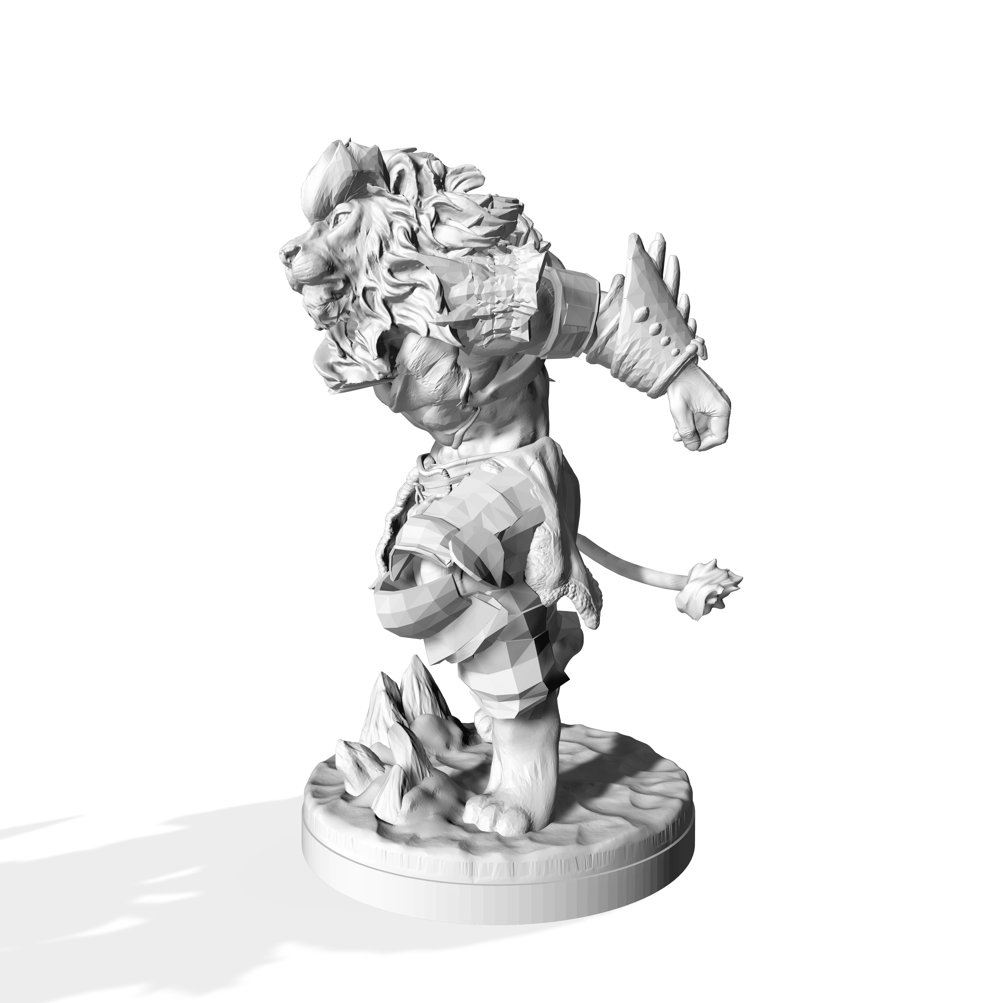 wolfmaker3d lionfolk ferin leonid leonin warrior 3d miniature figurines statue bust