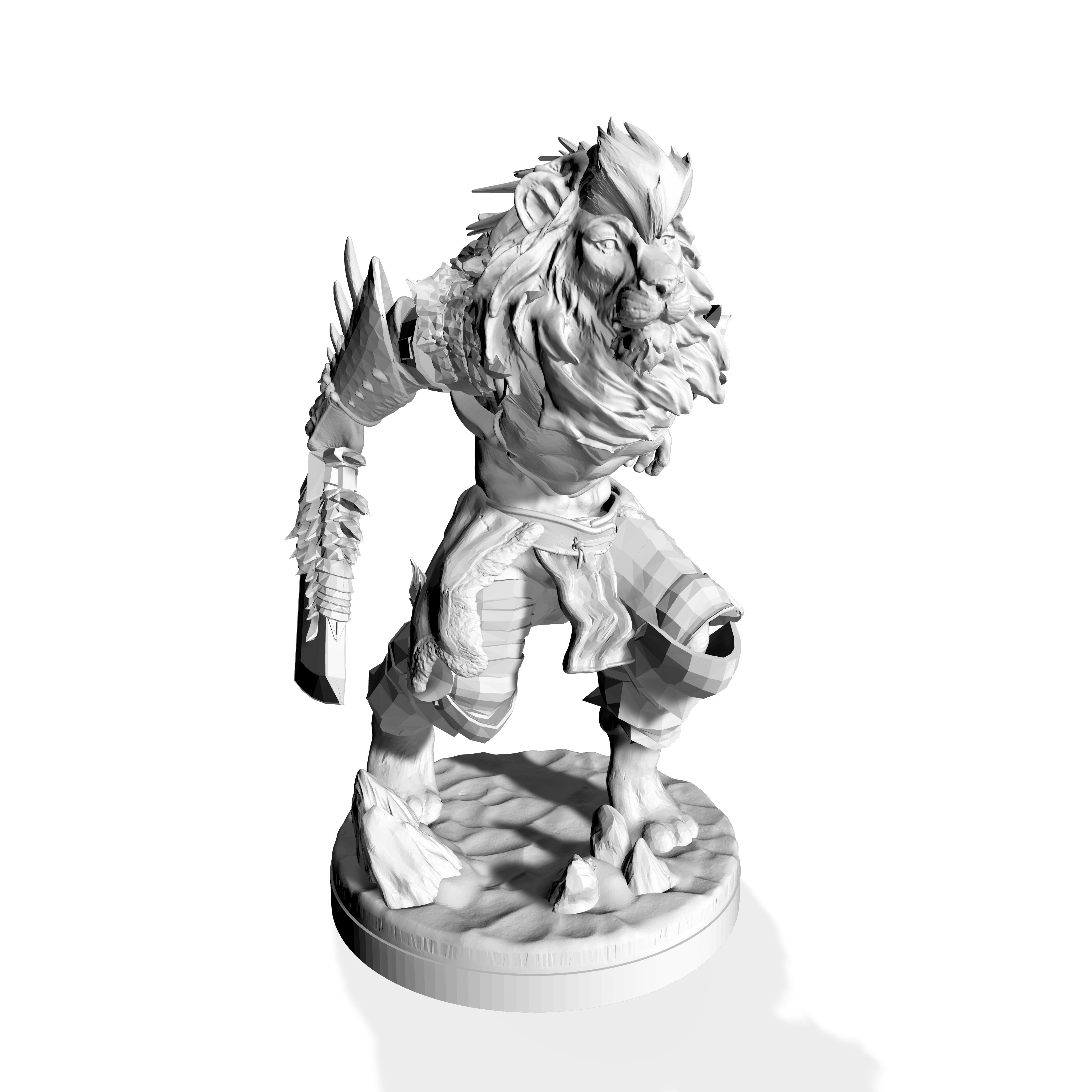 wolfmaker3d lionfolk ferin leonid leonin warrior 3d miniature figurines statue bust